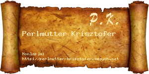Perlmutter Krisztofer névjegykártya